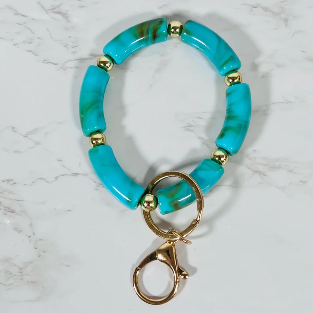 Acrylic Turquoise Bracelet Keychain - Picture 1 of 4